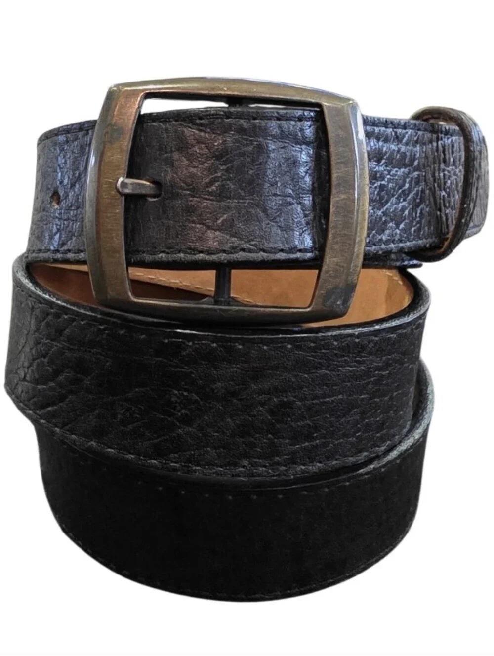 Men's Leather Belt Dundee Python Black Size 40 Snakeskin Western Preppy Casual